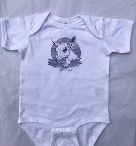 onesie printed with baby goat