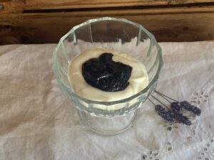Lavender yogurt with Blackberry butter